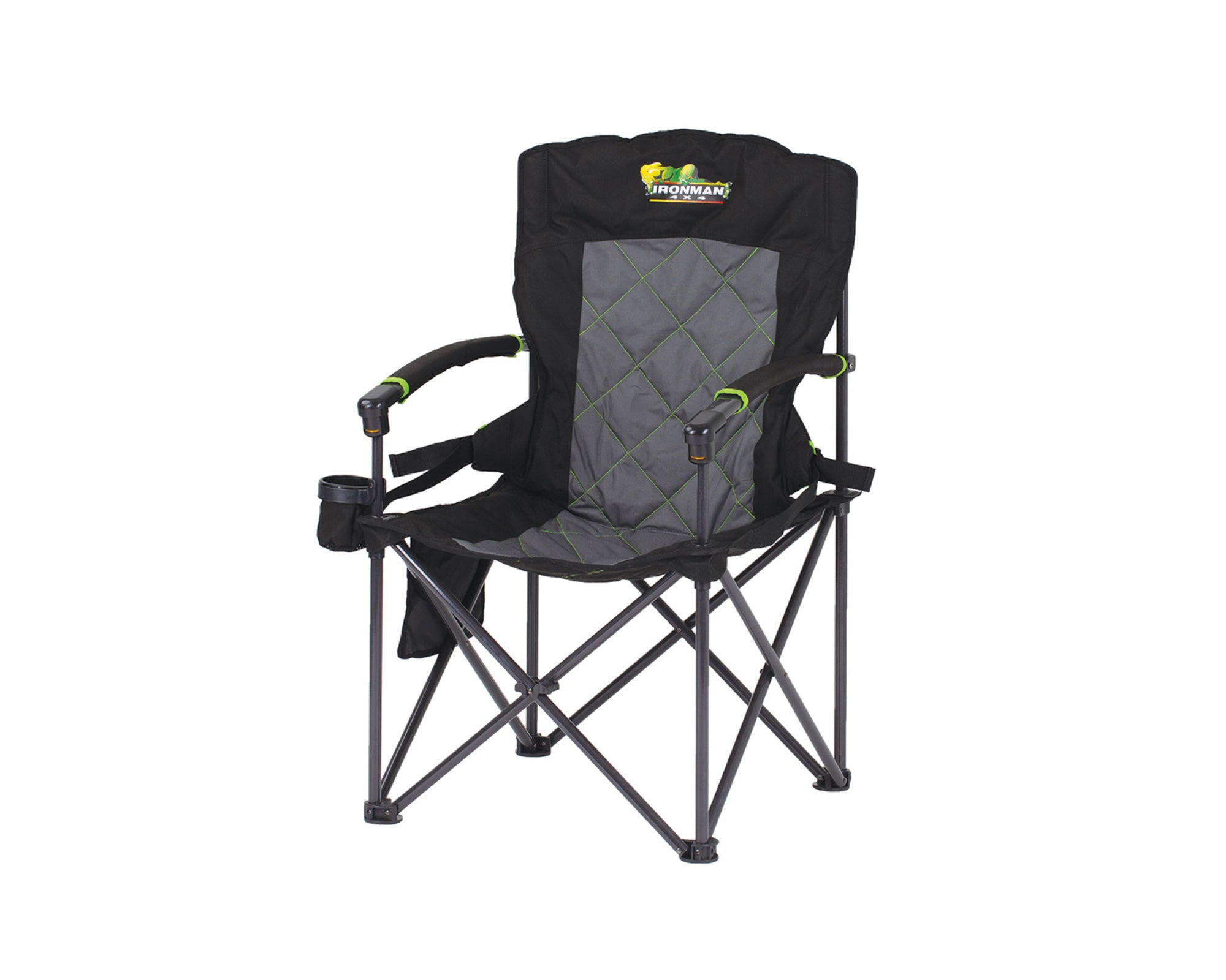 King Hard Arm Camp Chair with Lumbar Support