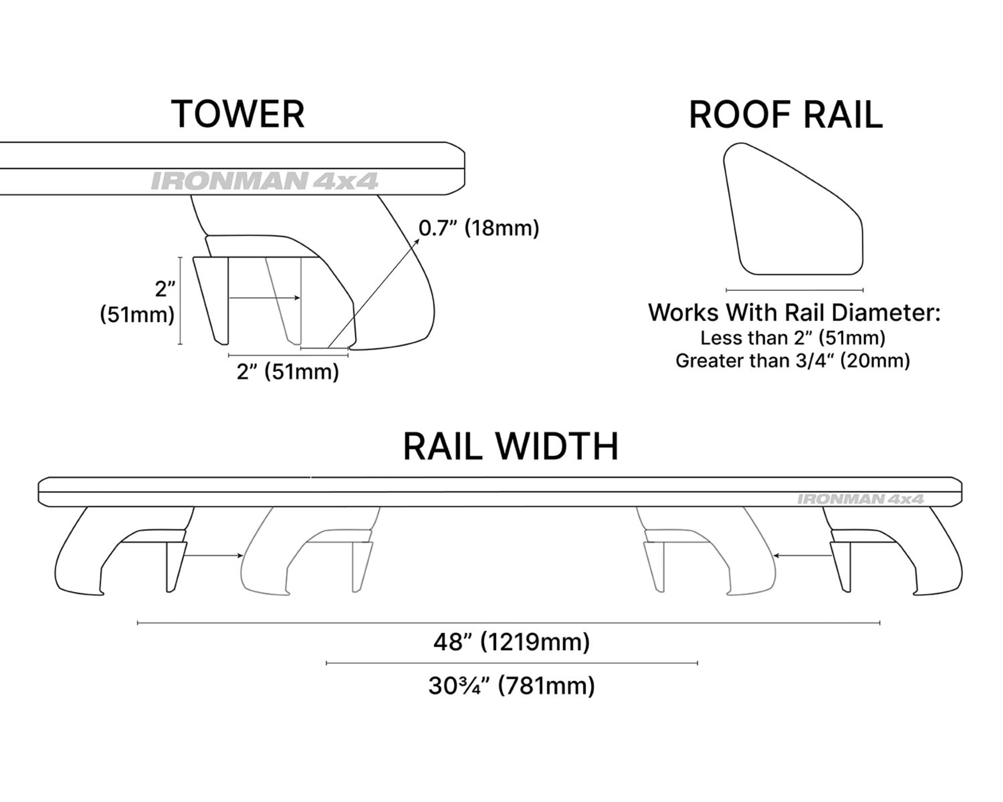 Universal Atlas Roof Rack Cross Bars