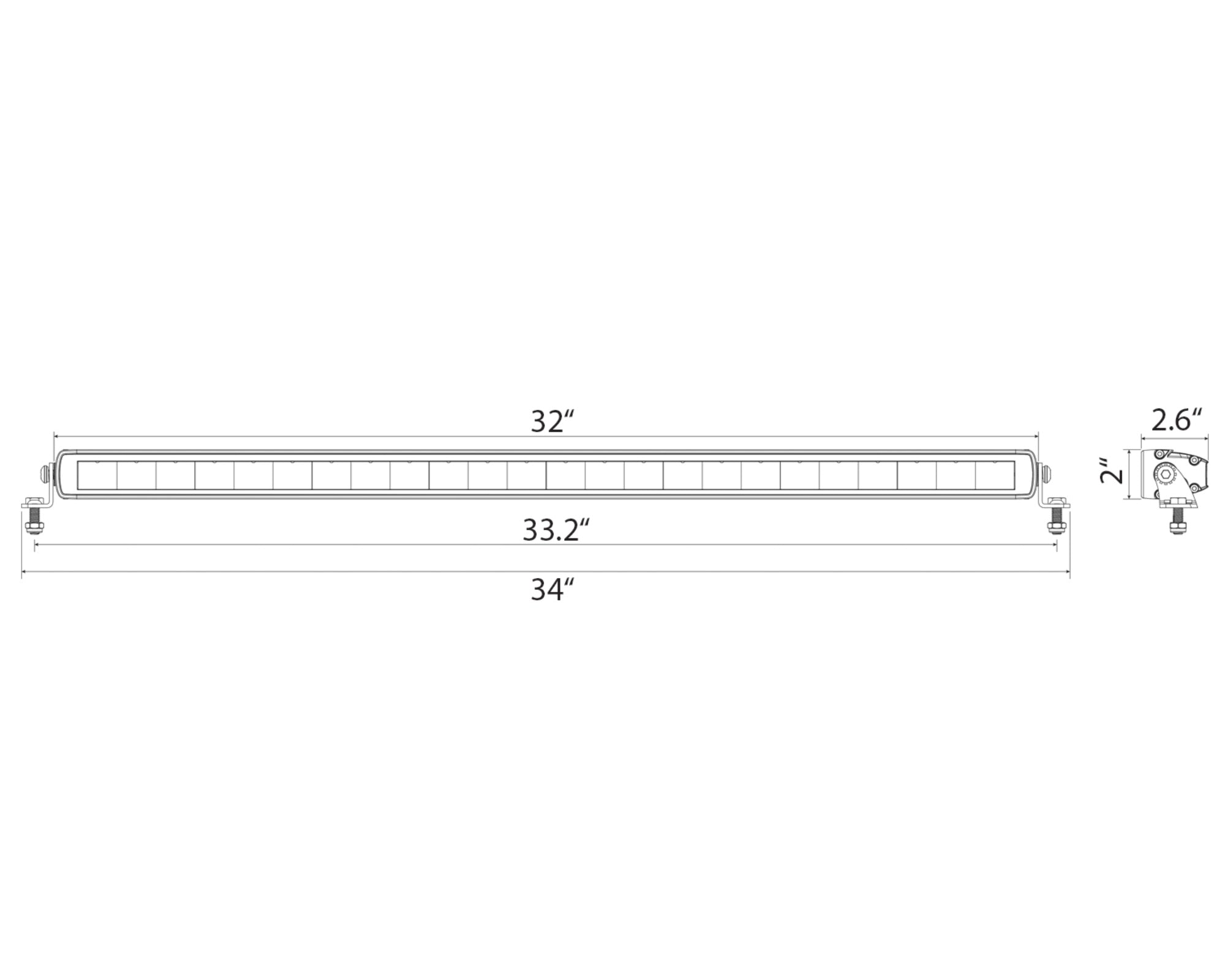 Bright Saber LED Single Row Light Bar - 32"