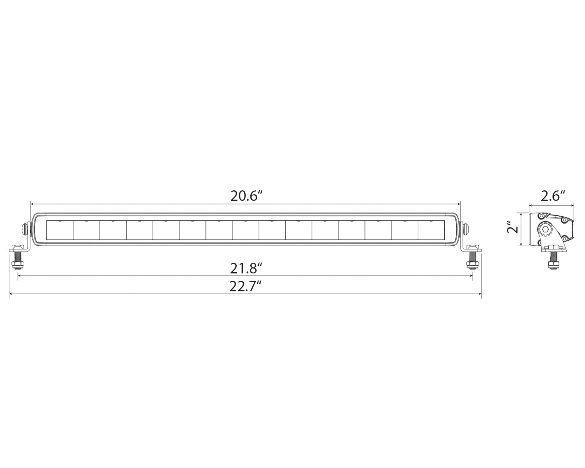 Bright Saber LED Single Row Light Bar - 20"